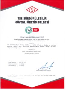 SÜRDÜRÜLEBİLİR GÜVENLİ ÜRETİM BELGESİ